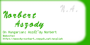 norbert aszody business card